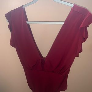 Never worn before maroon/ red snap bodysuit